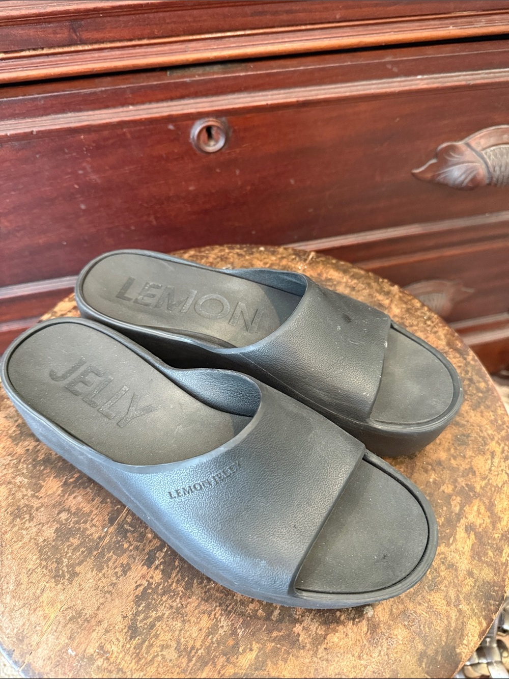 Lemon Jelly Women's Black Slide Sandals Size8
